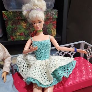 3 Barbie Dresses Handmade Lot Crocheted ***NO DOLLS***  👀